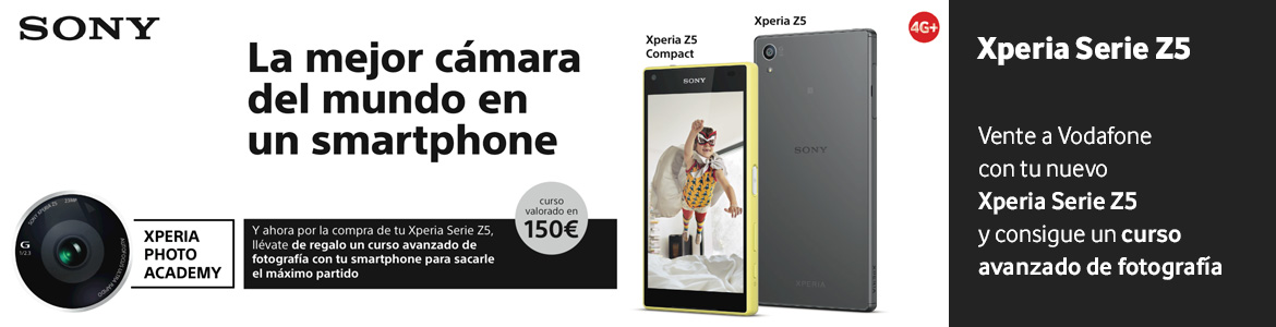 Vente a Vodafone con tu nuevo Xperia Serie Z5 y consigue un curso avanzado de fotografía